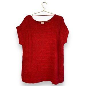 CUPIO Soft Textured Knit Sweater Woman's Short Sleeve Size:XL 0357‎